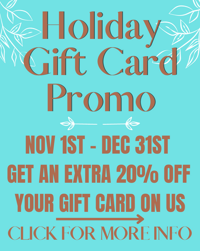 Link to buy gift cards. Holiday Special we are offering 20% back on your purchase!